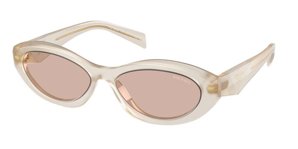 Prada PR 26ZS 12V4I2, White frame, Light Brown lenses
