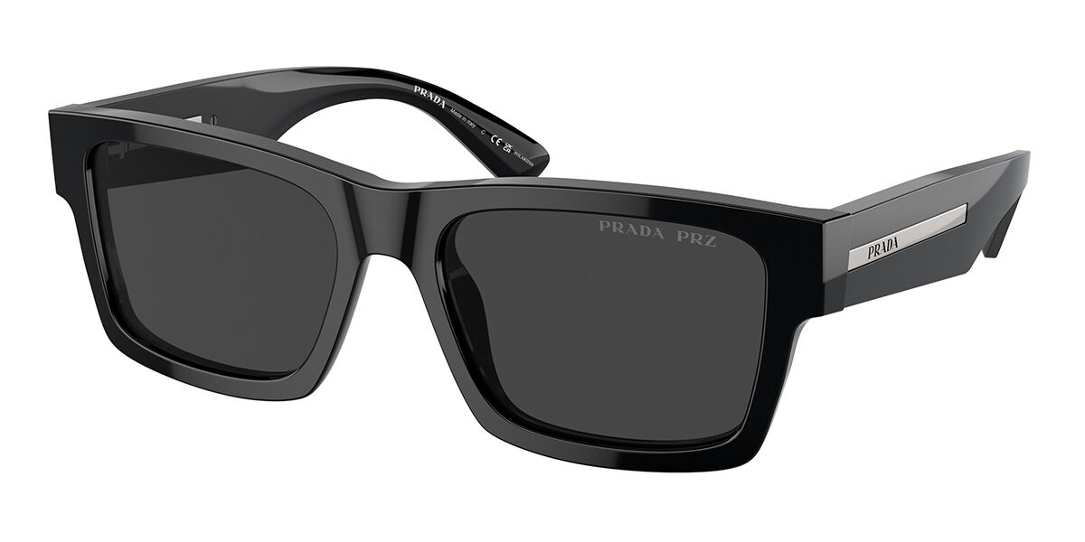 Prada PR 25ZSF Asian Fit Polarized 1AB08G, Black frame, Black lenses