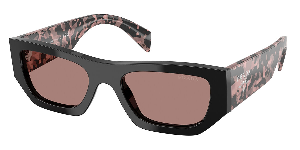 Prada PR A01S 13P60B, Black frame, Light Brown lenses