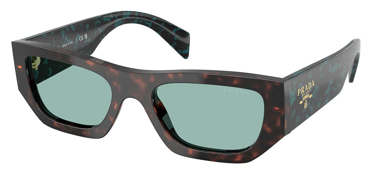 Prada PR A01S 18Z40K, Tortoiseshell frame, Petrol Green lenses