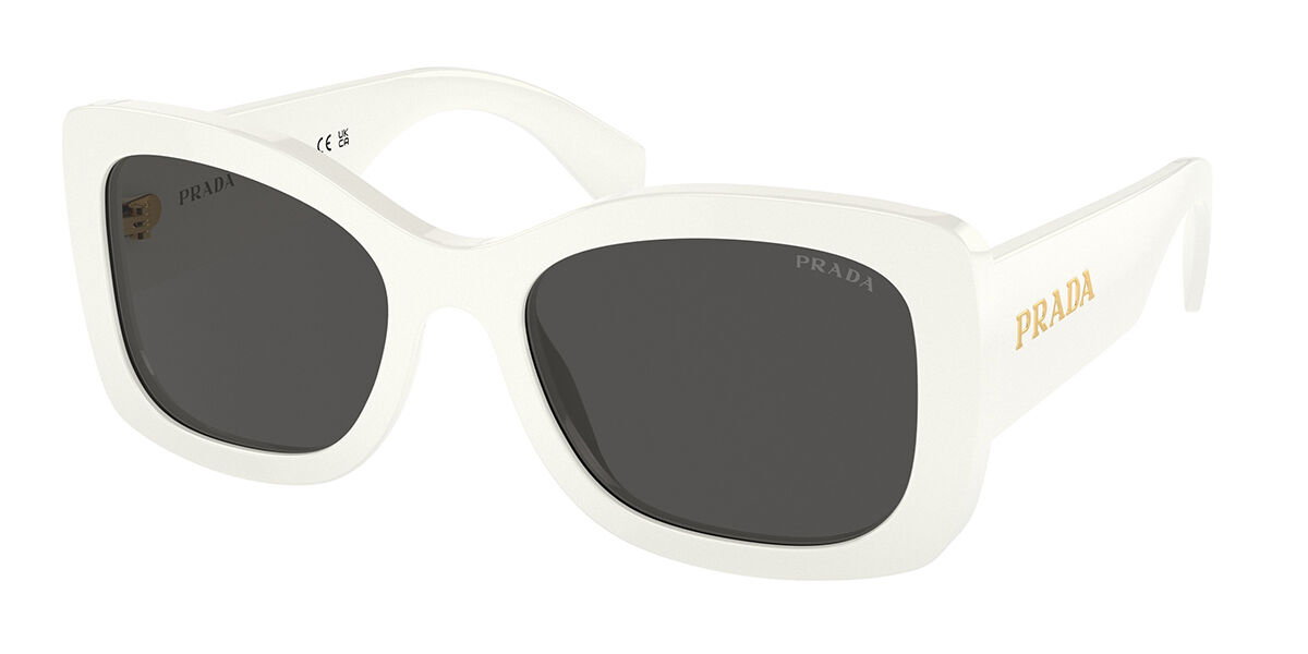 Prada PR A08S 1425S0, White frame, Dark Grey lenses