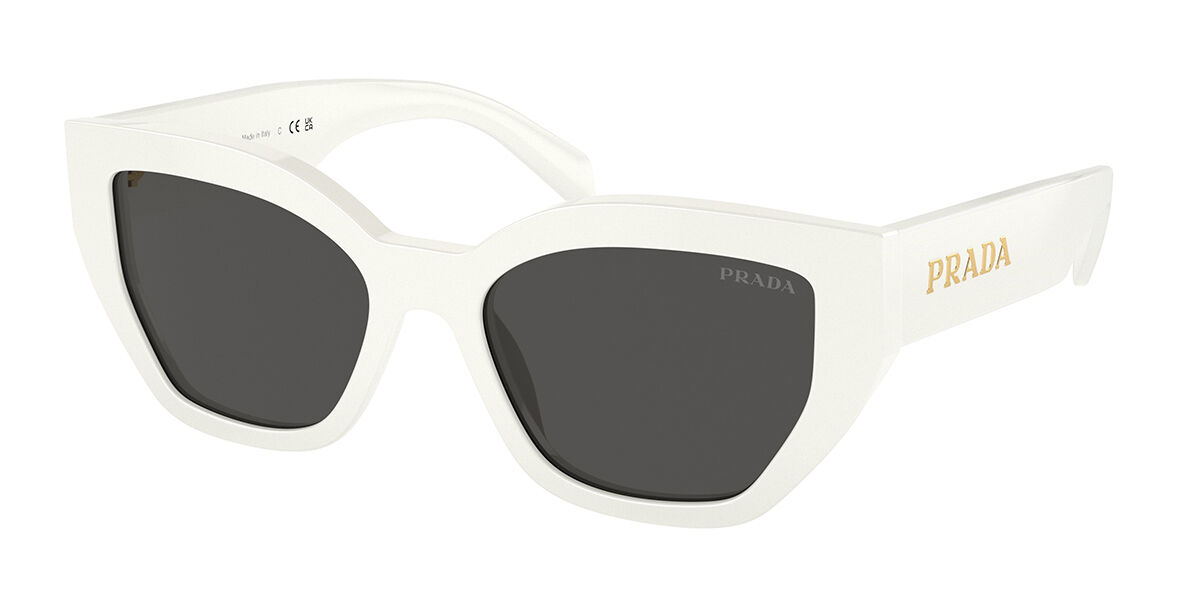 Prada PR A09S 1425S0, White frame, Dark Grey lenses