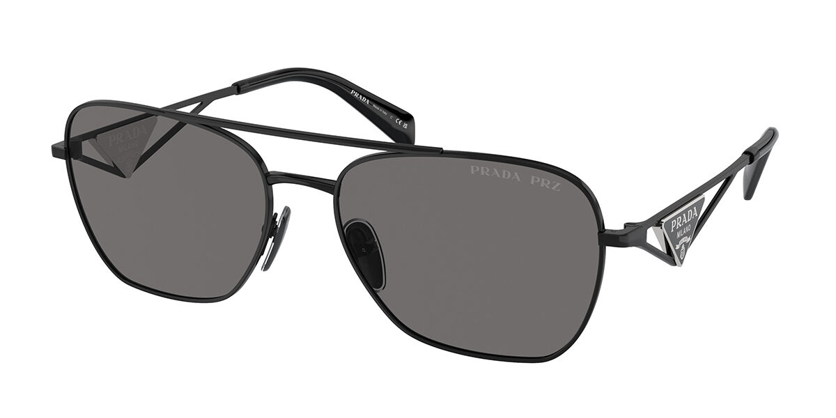 Prada PR A50S Polarized 1AB5Z1, Black frame, Dark Grey Polarized lenses
