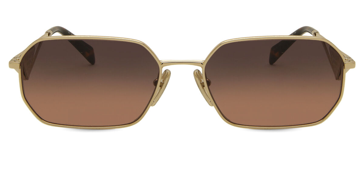 Prada PR A51S ZVN50C, Gold frame, Brown Gradient Grey lenses