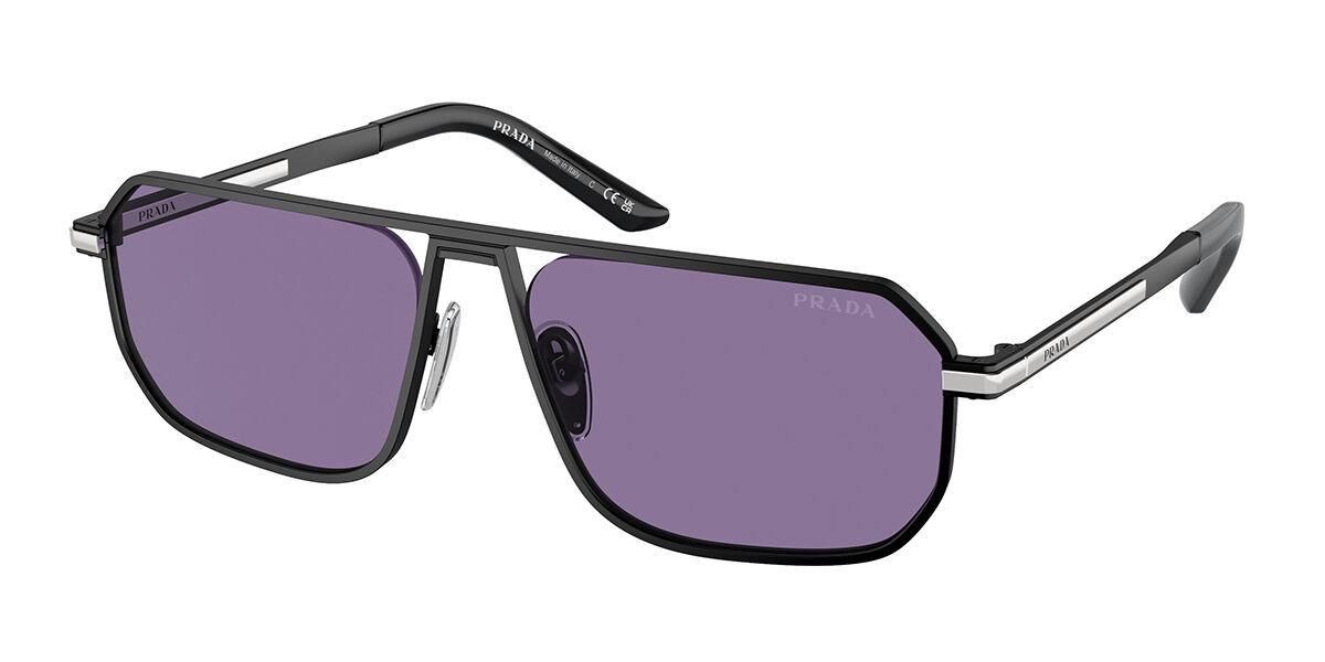 Prada PR A53S 1BO05Q, Black frame, Violet Internal Silver Mirror lenses