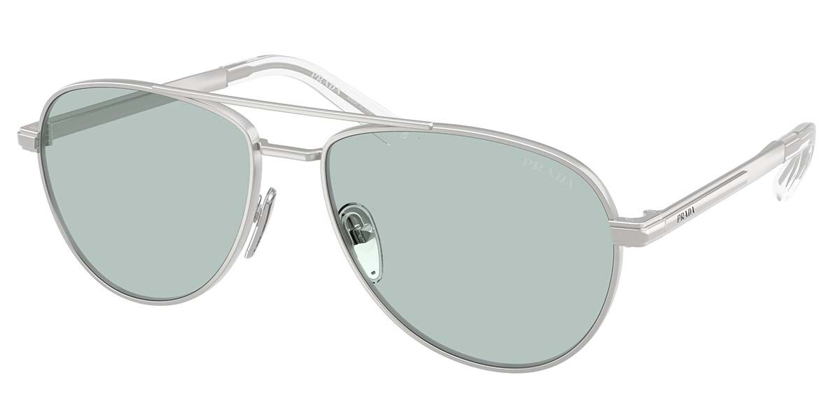 Prada PR A54S 27540N, Silver frame, Sky Blue lenses