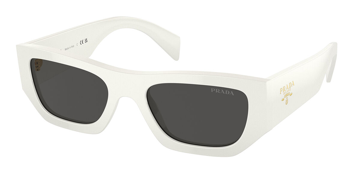 Prada PR A01SF Asian Fit 17K08Z, White frame, Dark Grey lenses