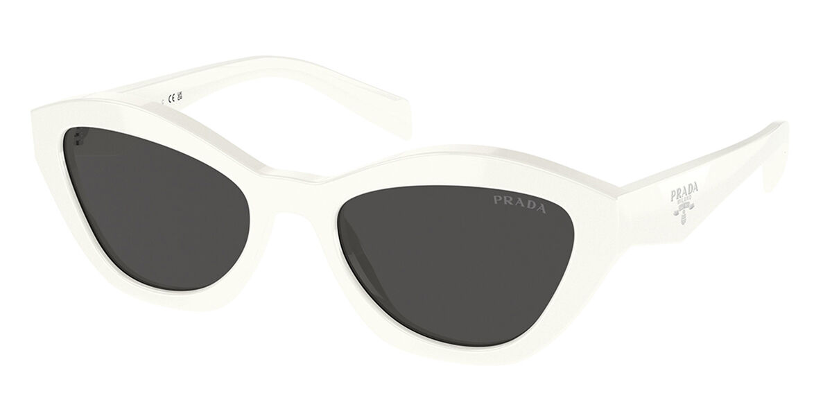 Prada PR A02SF Asian Fit 17K08Z, White frame, Dark Grey lenses