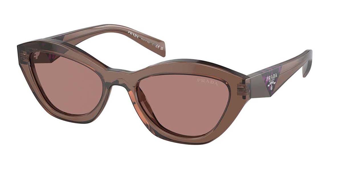 Prada PR A02SF Asian Fit 17O60B, Brown frame, Light Brown lenses