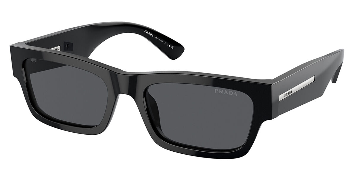 Prada PR A03SF Asian Fit 16K07T, Black frame, Blue Vintage lenses