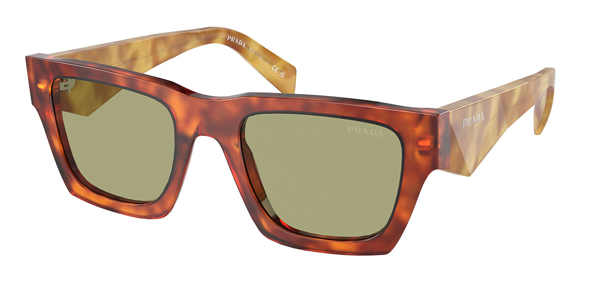 Prada PR A06SF Asian Fit 11P60C, Tortoiseshell frame, Green lenses