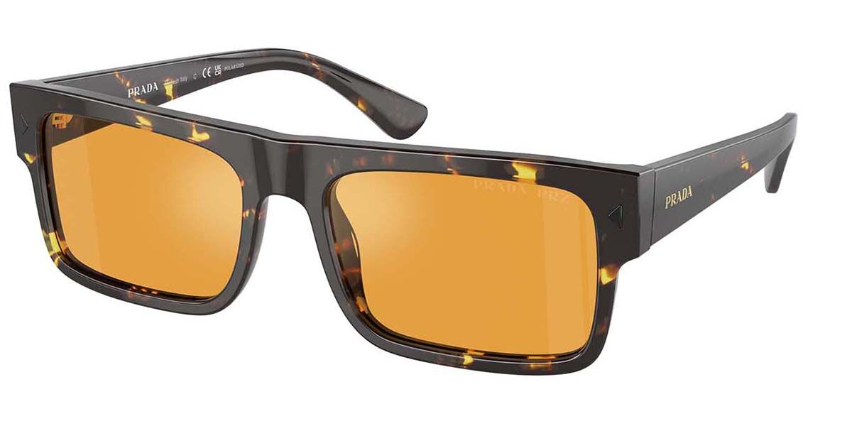 Prada PR A10SF Asian Fit 16O20C, Tortoiseshell frame, Yellow lenses