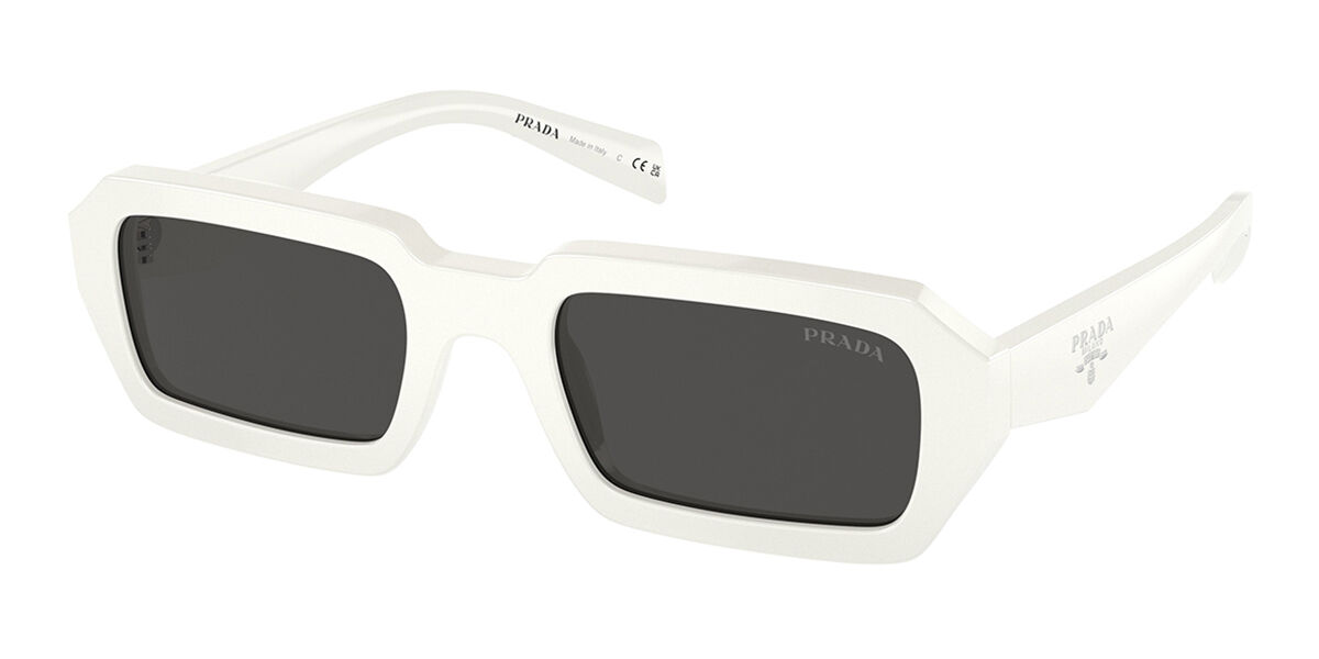 Prada PR A12SF Asian Fit 17K08Z, White frame, Dark Grey lenses