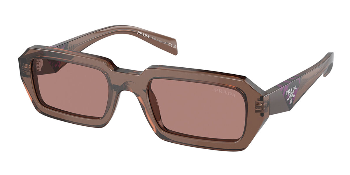 Prada PR A12SF Asian Fit 17O60B, Brown frame, Light Brown lenses