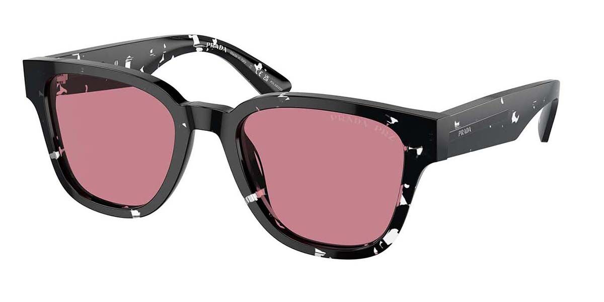 Prada PR A04SF Asian Fit 15O70C, Tortoiseshell frame, Red lenses