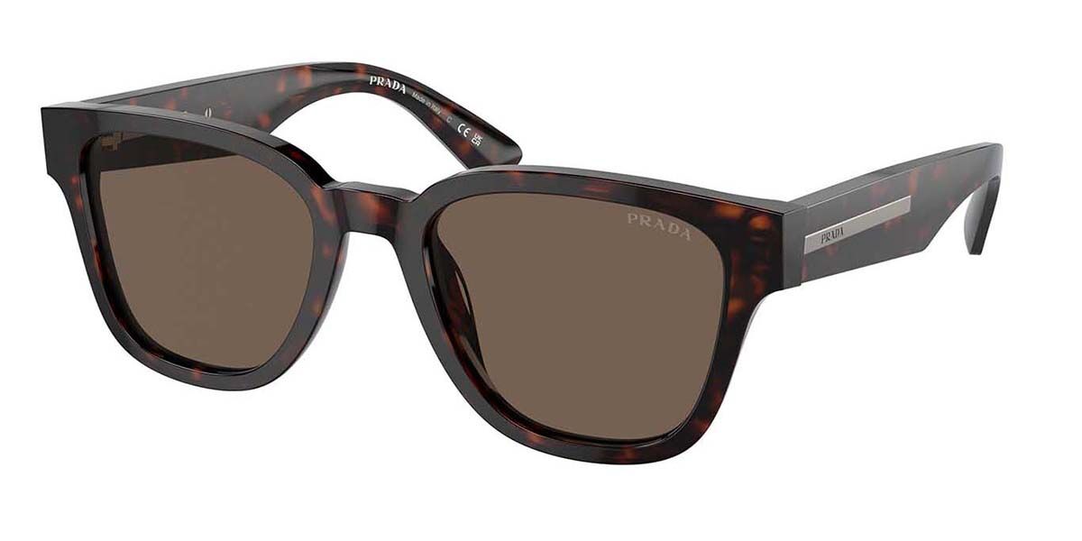 Prada PR A04SF Asian Fit 17N08T, Tortoiseshell frame, Brown lenses