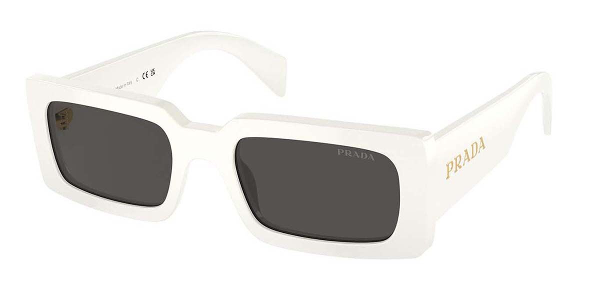 Prada PR A07SF Asian Fit 1425S0, White frame, Dark Grey lenses