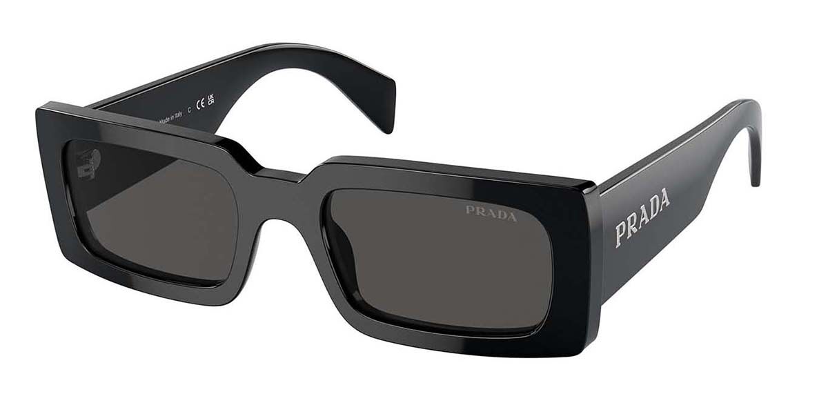 Prada PR A07SF Asian Fit 1AB5S0, Black frame, Dark Grey lenses