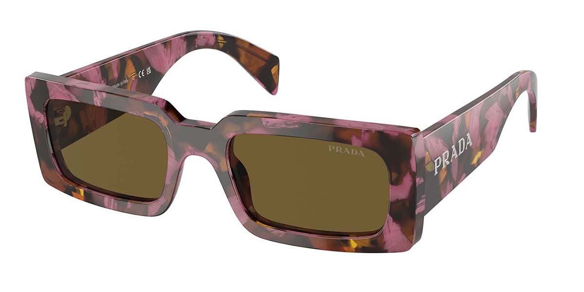 Prada PR A07SF Asian Fit 18N01T, Tortoiseshell frame, Dark Brown lenses