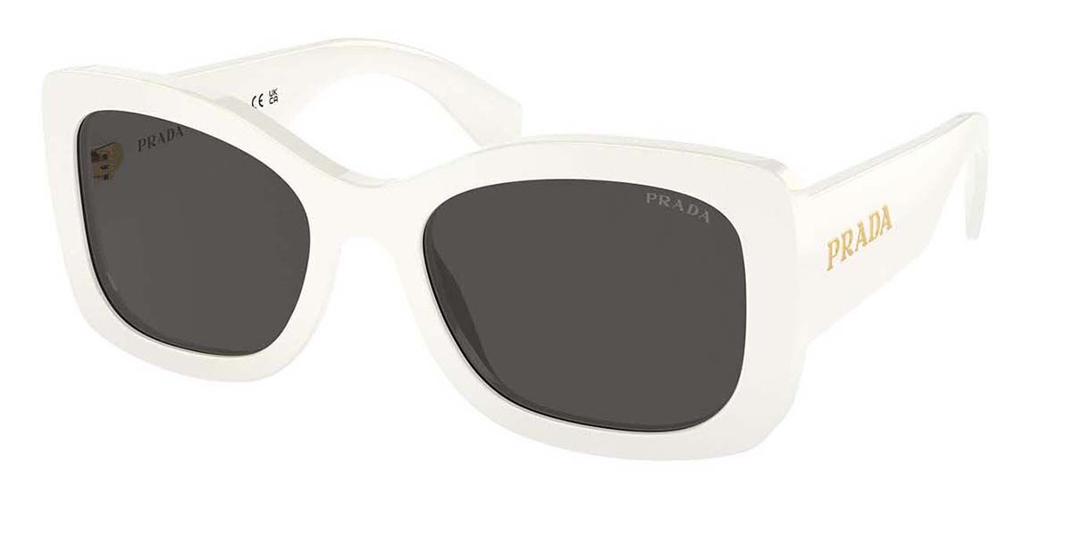Prada PR A08SF Asian Fit 1425S0, White frame, Dark Grey lenses
