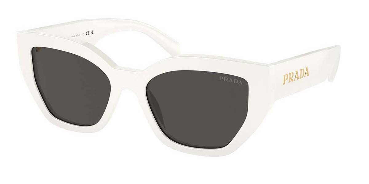 Prada PR A09SF Asian Fit 1425S0, White frame, Dark Grey lenses