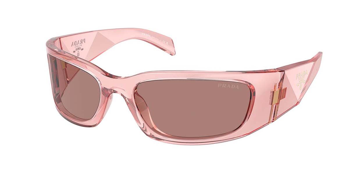 Prada PR A14S 19Q10D, Pink frame, Light Brown lenses