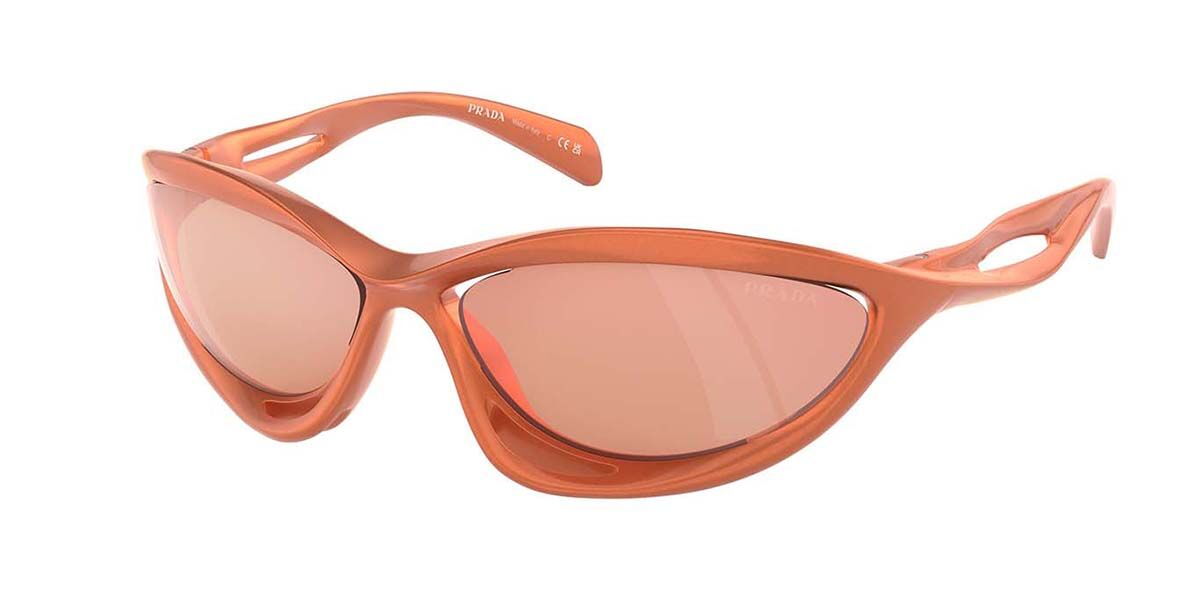 Prada PR A23S 15V50H, Orange frame, Red Mirror Orange lenses