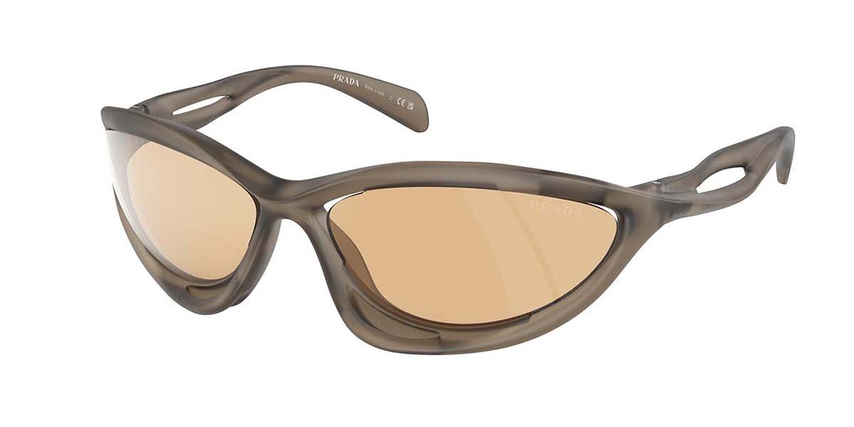 Prada PR A26S 16V10H, Brown frame, Orange Mirror lenses