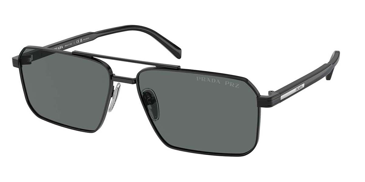 Prada PR A57S Polarized 1AB5Z1, Black frame, Dark Grey Polarized lenses