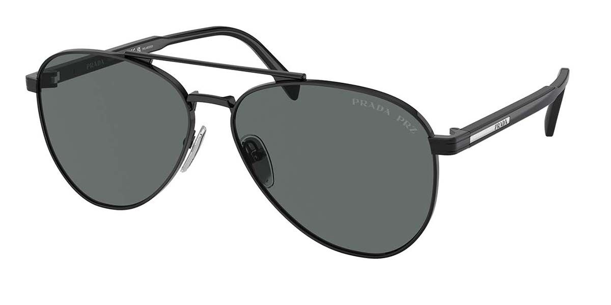 Prada PR A58S Polarized 1AB5Z1, Black frame, Dark Grey Polarized lenses