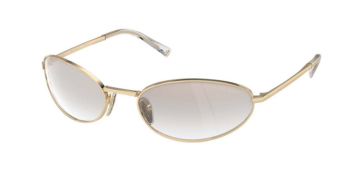 Prada PR A59S 14N7H1, Gold frame, Gradient Clear Gold Mirror lenses