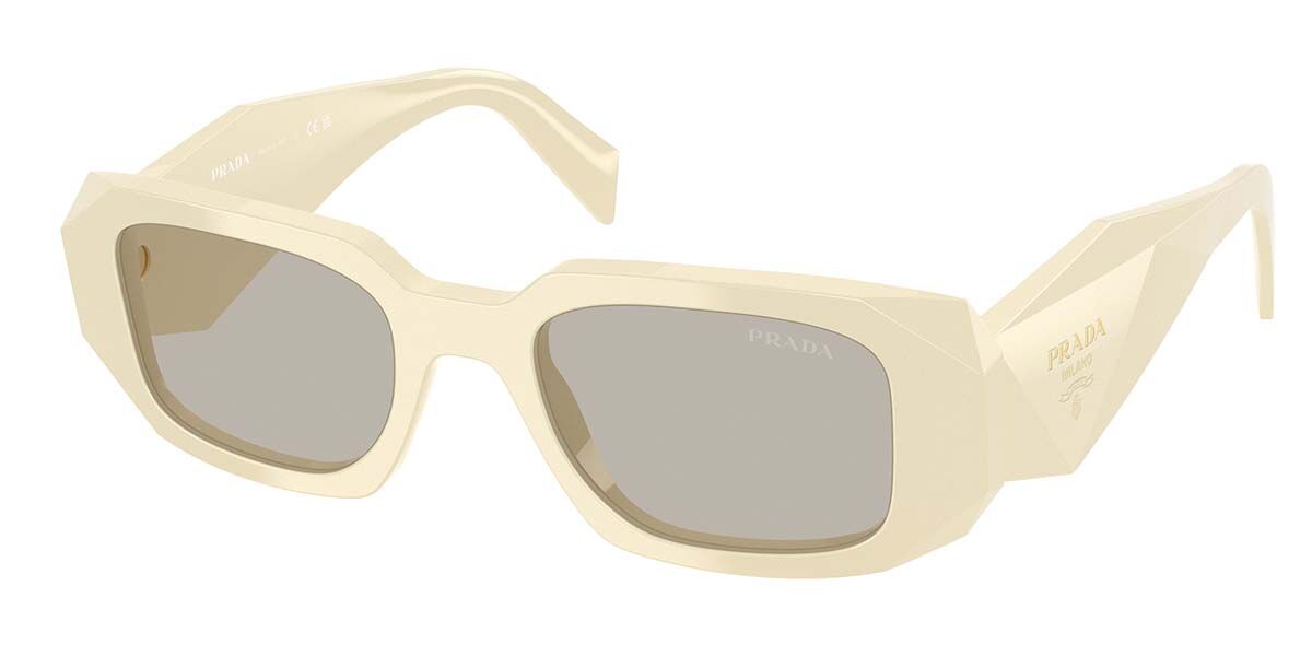 Prada PR 17WS 21D5J2, White frame, Light Brown lenses