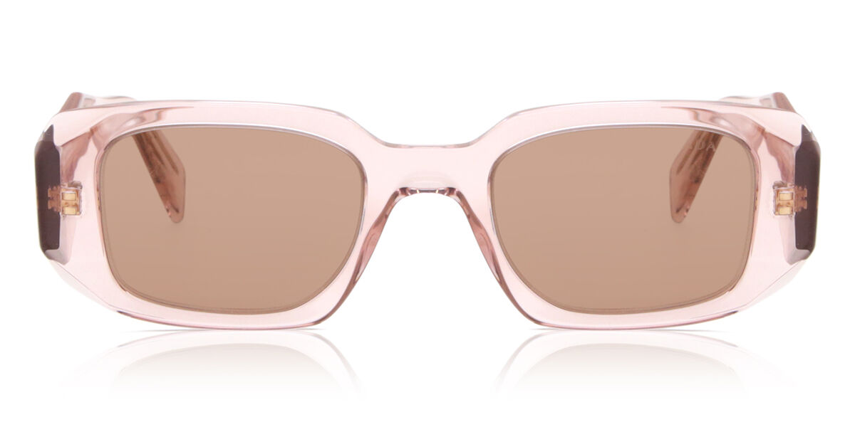 Prada PR 17WS 19Q10D, Pink frame, Light Brown lenses
