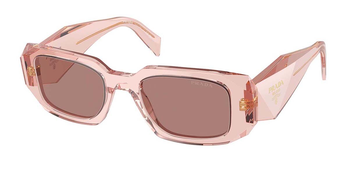 Prada PR 17WSF Asian Fit 19Q10D, Pink frame, Light Brown lenses