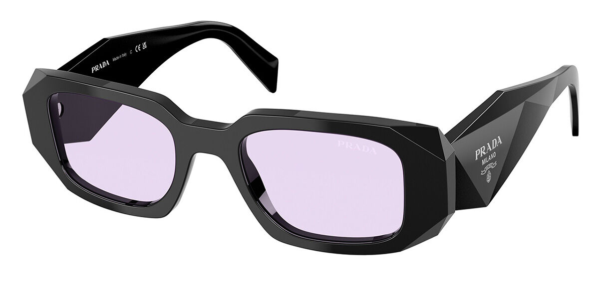 Prada PR 17WSF Asian Fit 16K40J, Black frame, Violet lenses