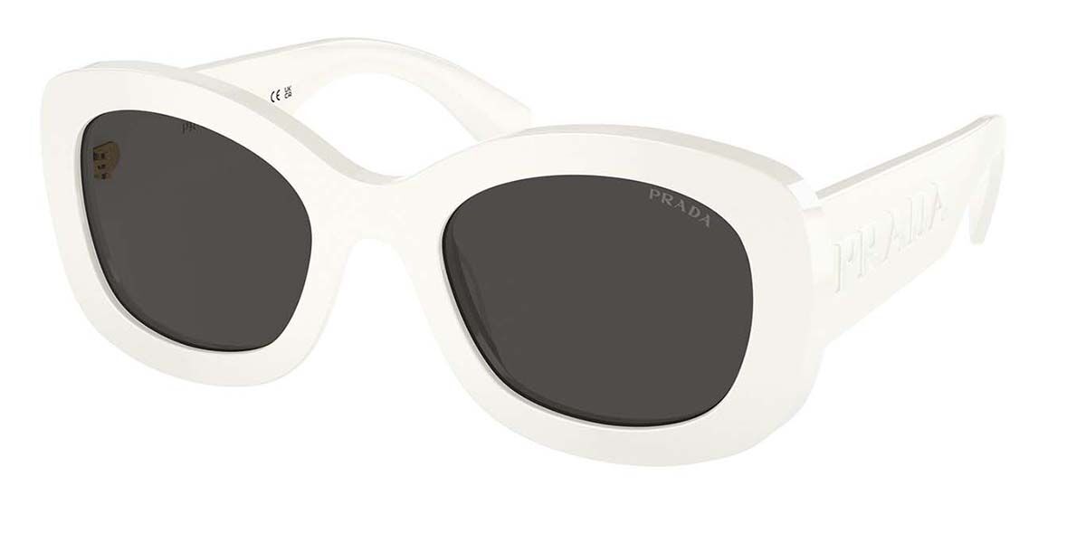 Prada PR A13S 1425S0, White frame, Dark Grey lenses