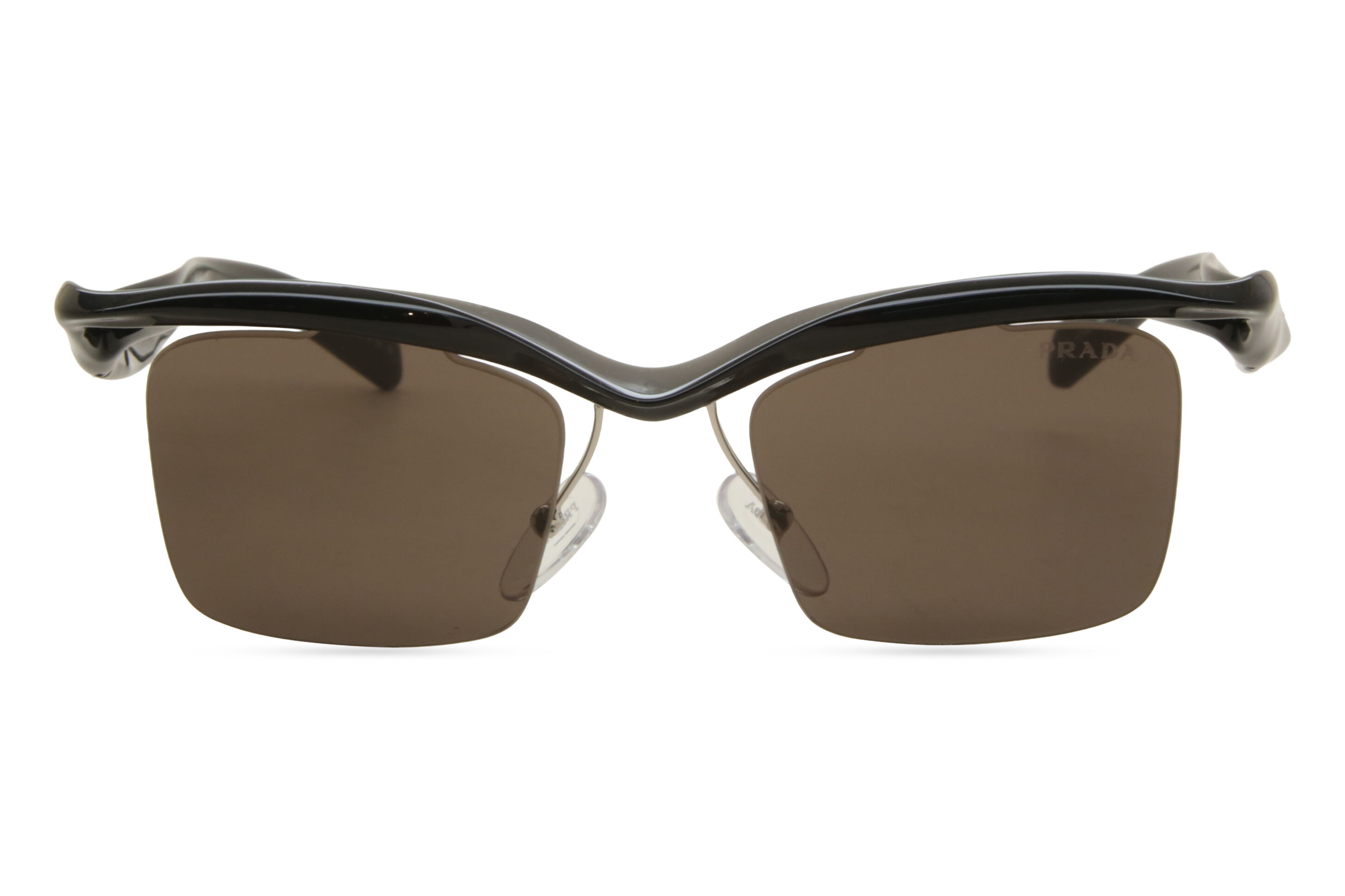 Prada PR A15S 1AB8C1, Black frame, Dark Brown lenses