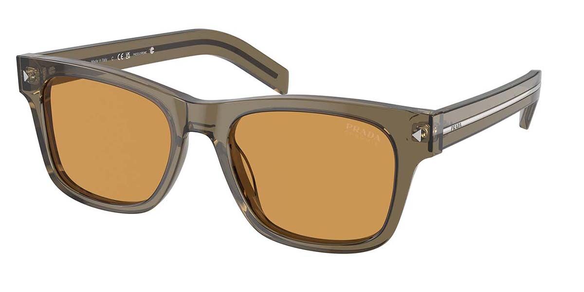 Prada PR A17SF Asian Fit 18T60F, Green frame, Light Brown Photochromic lenses