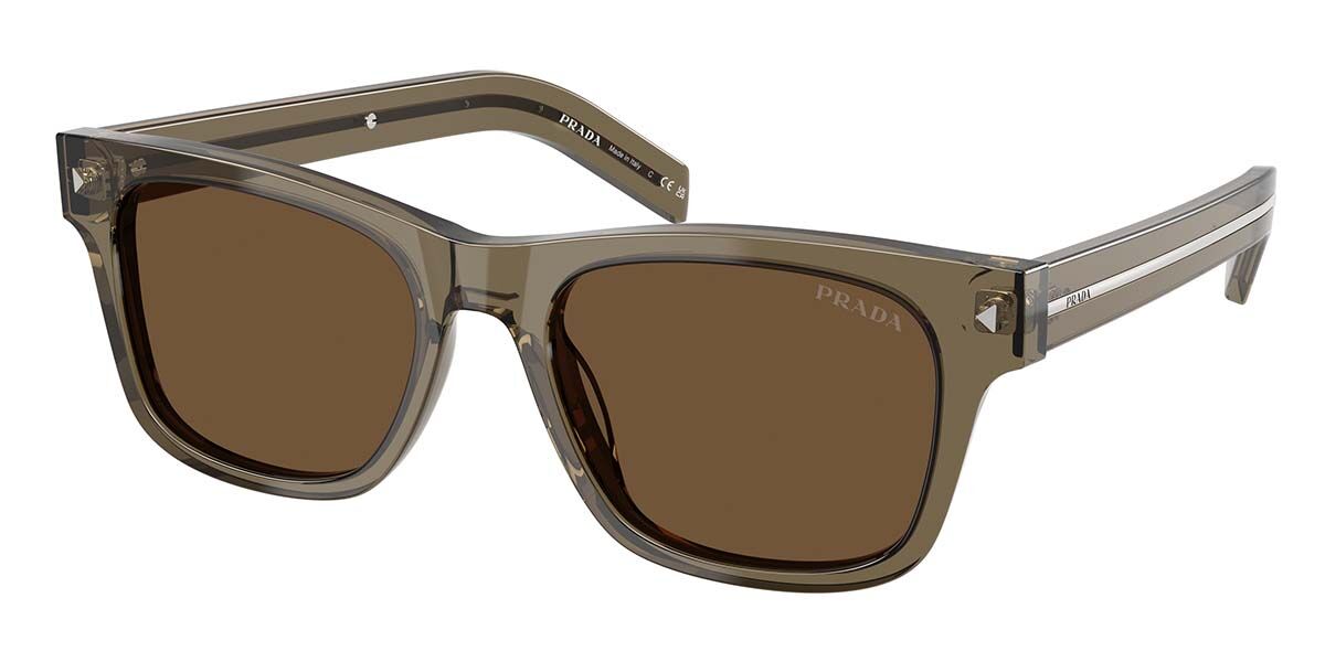 Prada PR A17SF Asian Fit 18T70F, Brown frame, Dark Brown lenses