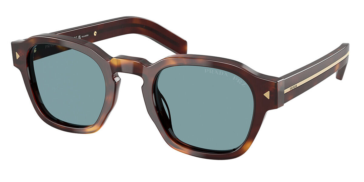Prada PR A16SF Asian Fit Polarized 15W04D, Tortoiseshell frame, Green Polarized lenses