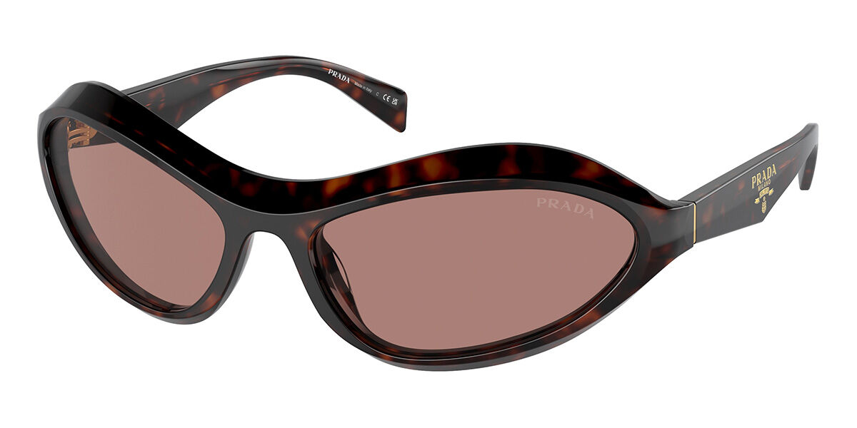 Prada PR A20SF Asian Fit 17N10D, Tortoiseshell frame, Light Brown lenses