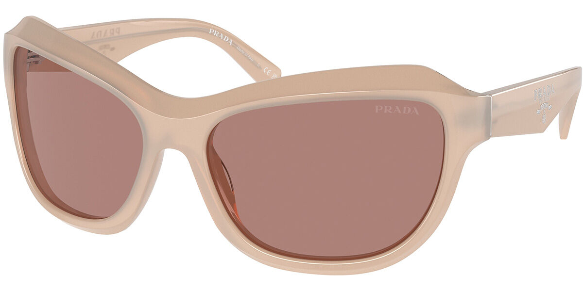 Prada PR A27SF Asian Fit 19R10D, Brown frame, Light Brown lenses
