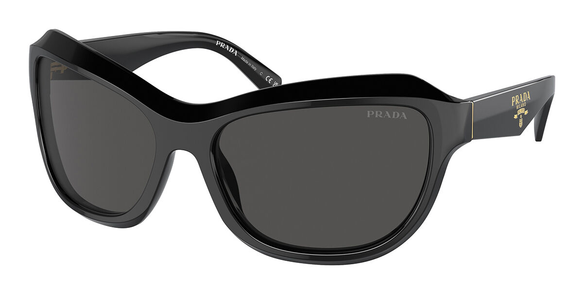 Prada PR A27SF Asian Fit 16K5S0, Black frame, Dark Grey lenses