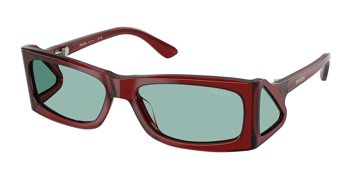 Prada PR B03S 12Z40K, Red frame, Petrol Green lenses