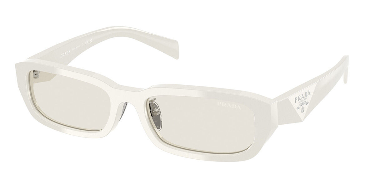 Prada PR B06SF Asian Fit 26A40I, White frame, Light Grey lenses