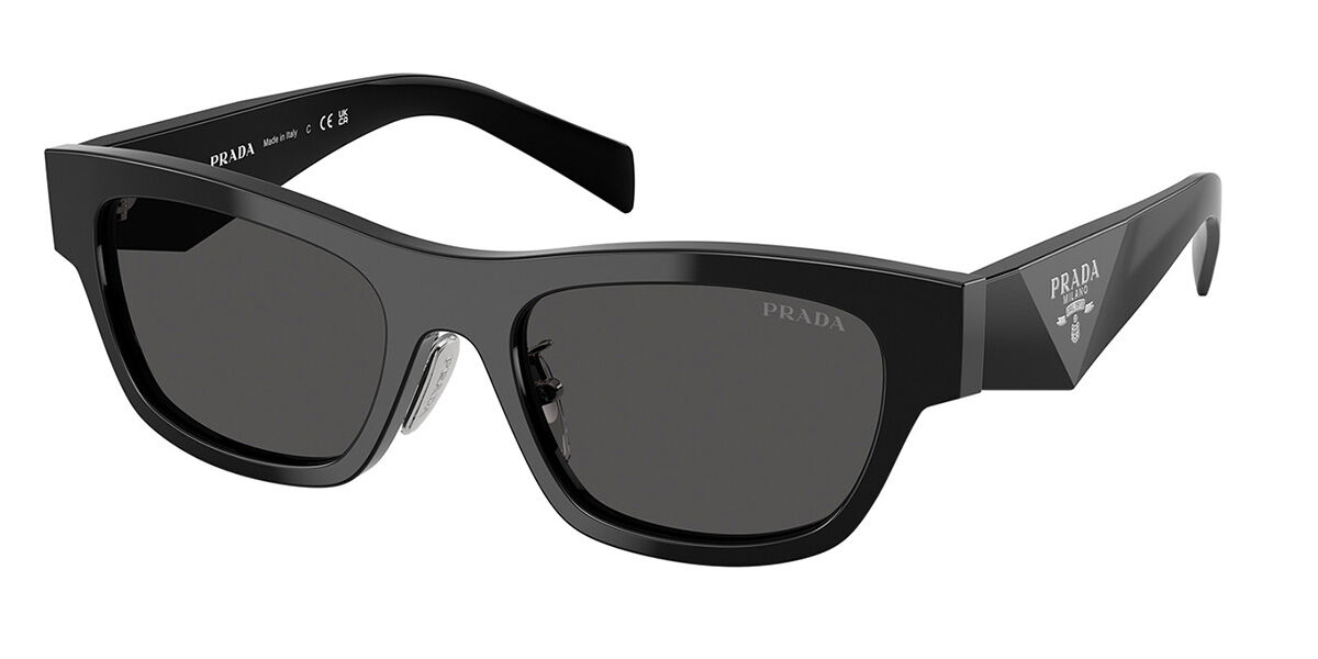 Prada PR B09SF Asian Fit 16K08Z, Black frame, Dark Grey lenses