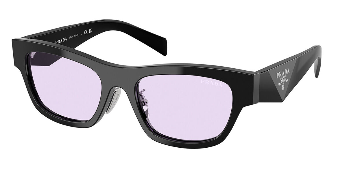 Prada PR B09SF Asian Fit 16K40J, Black frame, Violet lenses
