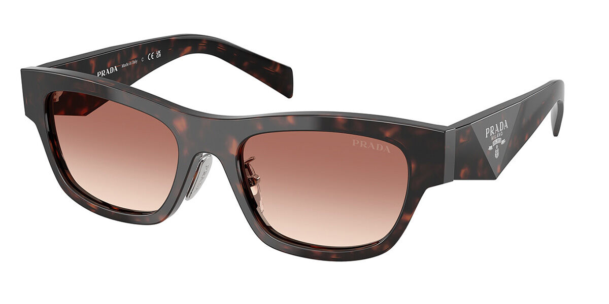 Prada PR B09SF Asian Fit 17N50L, Tortoiseshell frame, Light Brown Gradient Bordeaux lenses