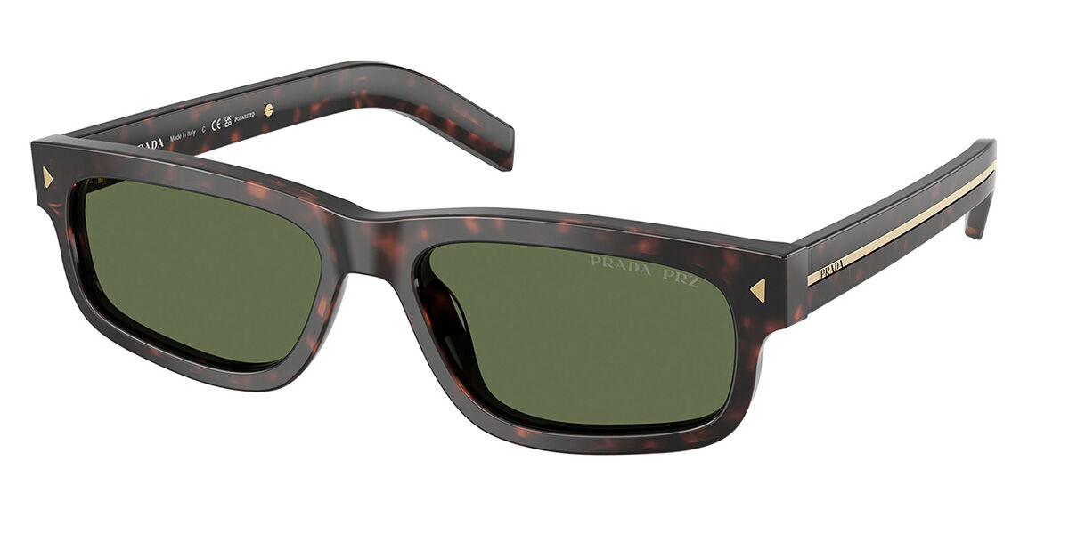 Prada PR B11S Polarized 17N20G, Tortoiseshell frame, Green Polarized lenses
