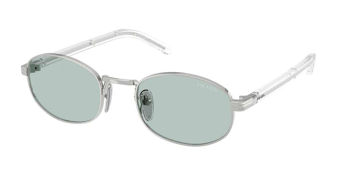 Prada PR B53S 1BC40N, Silver frame, Sky Blue lenses